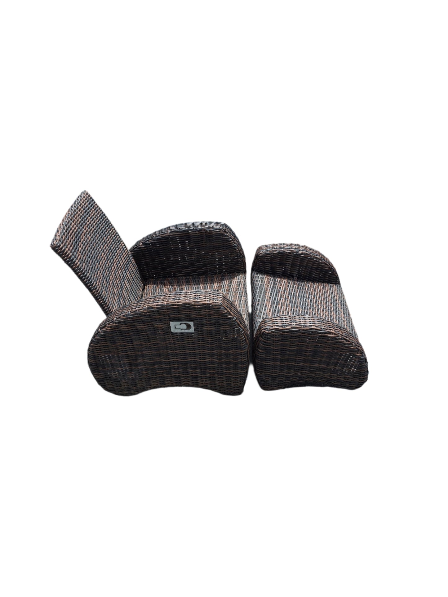 Wicker Style Outdoor Recliner With Ottoman