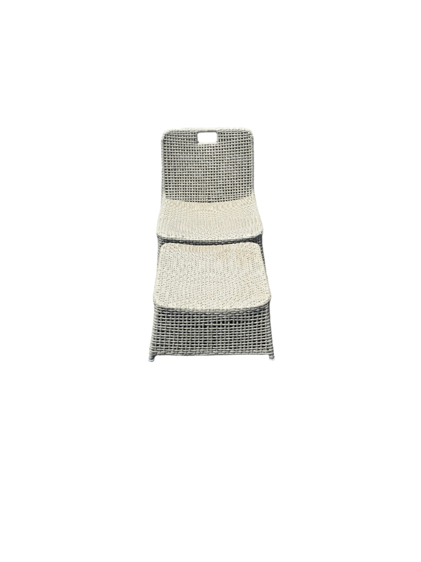 Laki Light Gray Wicker Nesting Lounge Chair Ottoman