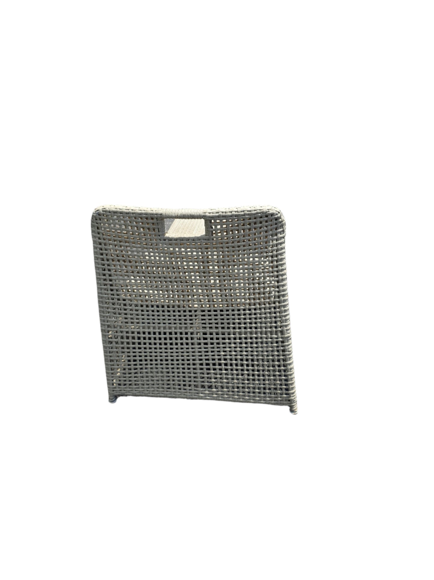 Laki Light Gray Wicker Nesting Lounge Chair Ottoman