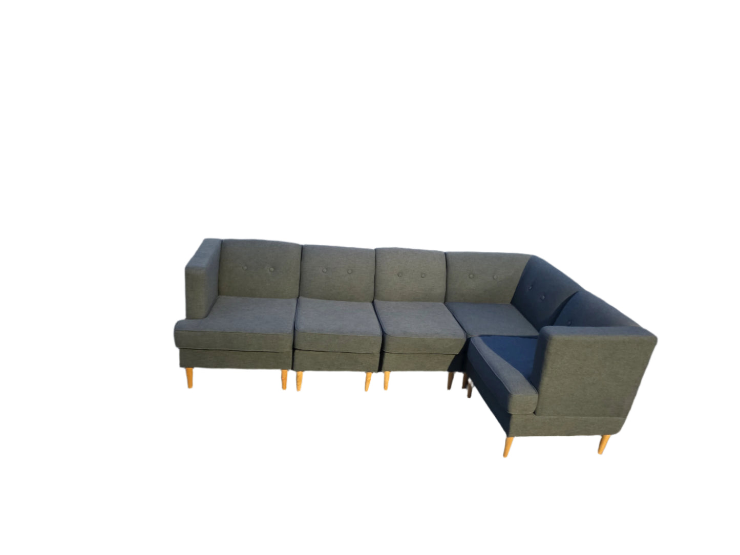 5 Piece Gray Sectional Sofa With Chaise