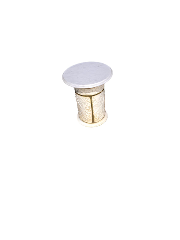White Marble Top Pedestal Table