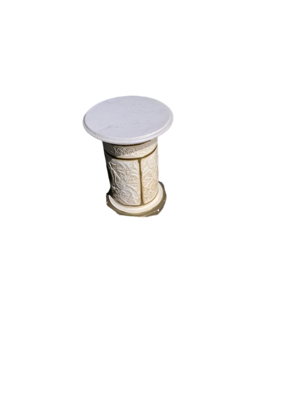 White Marble Top Pedestal Table