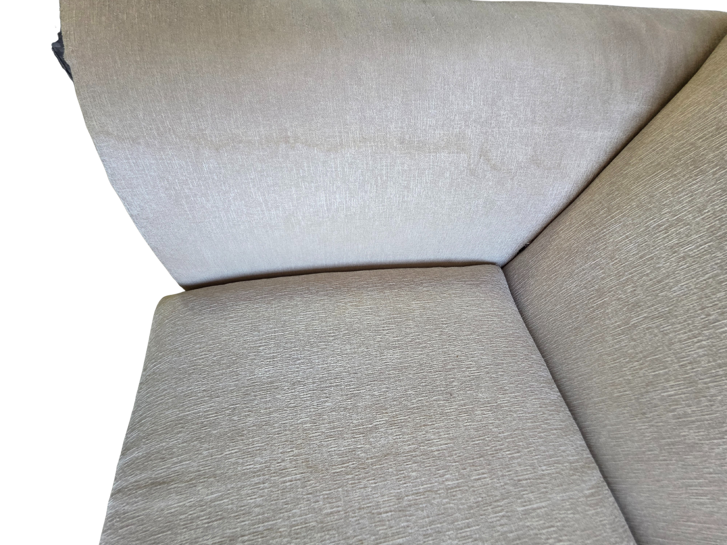 Beige Sofa With Wood Accents