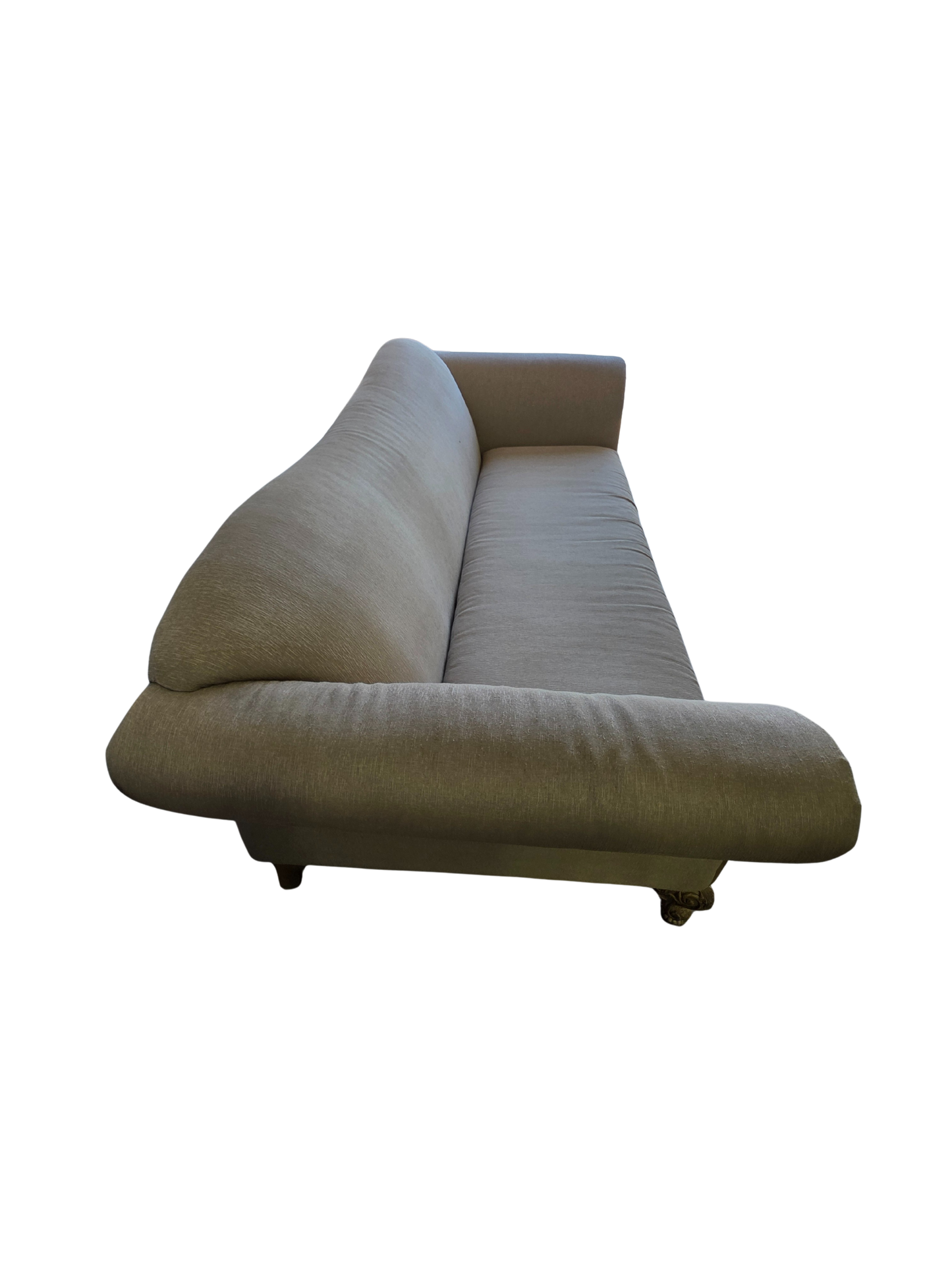 Beige Sofa With Wood Accents