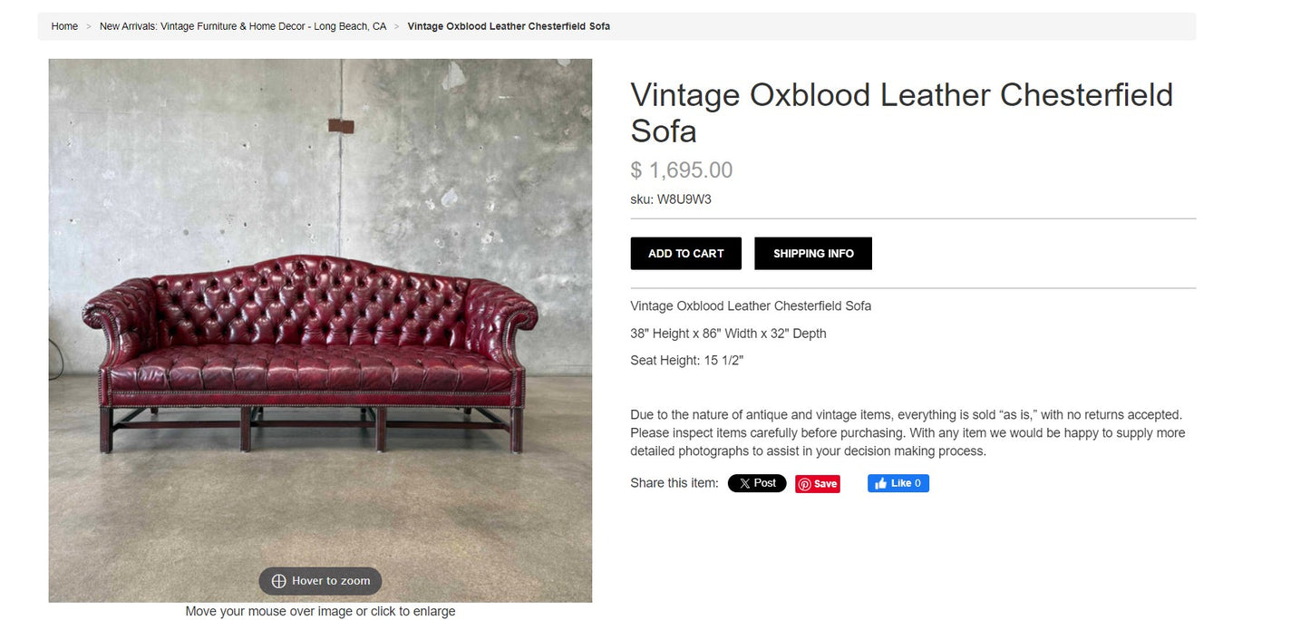 Burgundy Leather Couch
