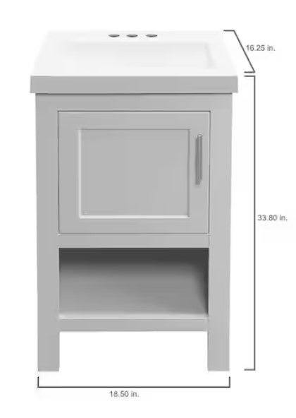 BRAND NEW - Glacier Bay Dove Gray Vanity Combo White Marble