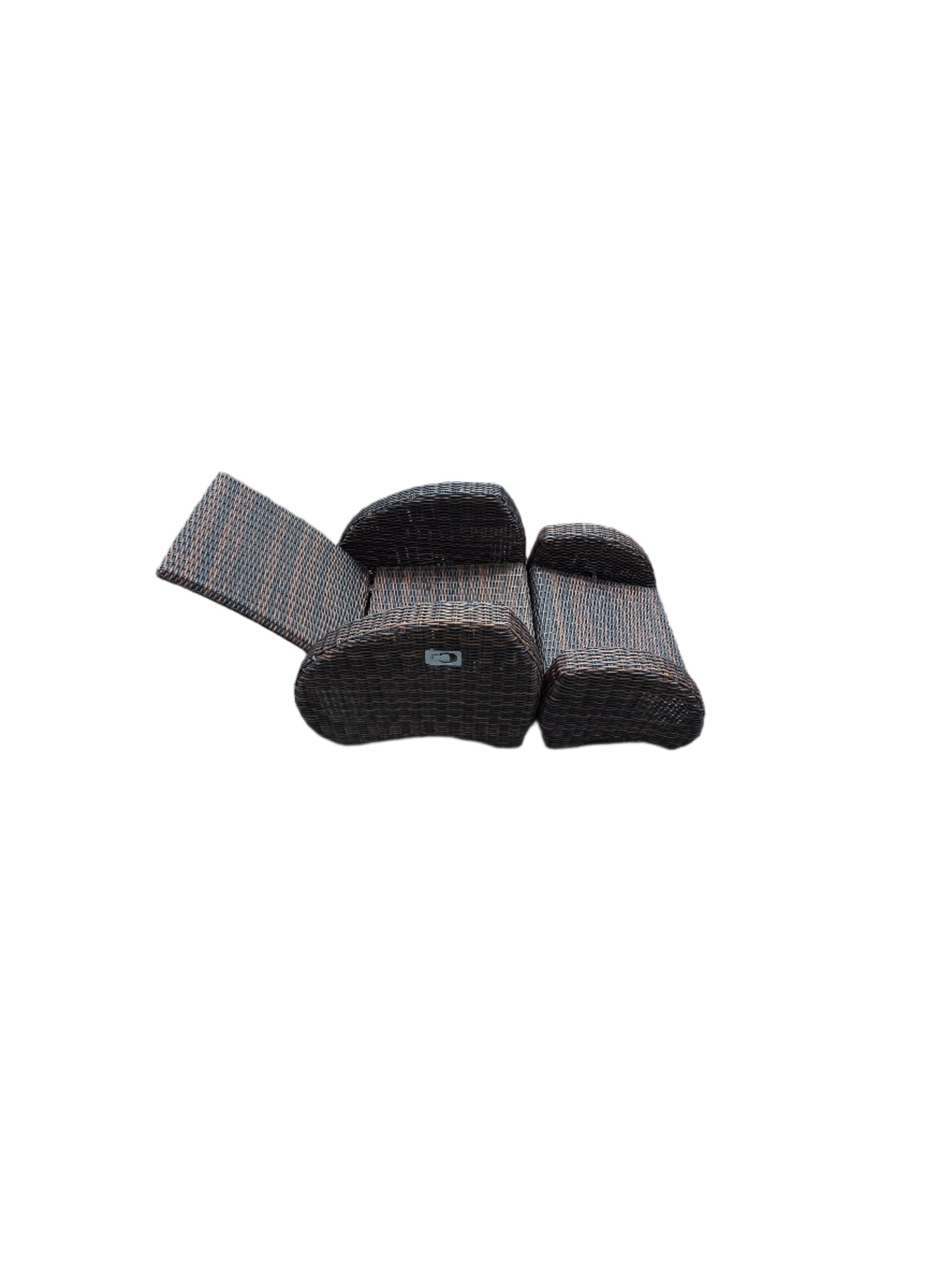Wicker Style Outdoor Recliner With Ottoman