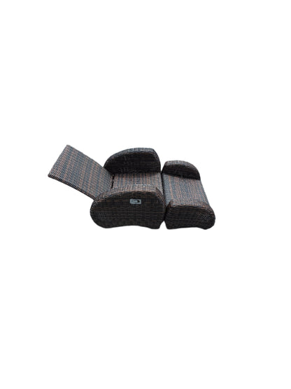 Wicker Style Outdoor Recliner With Ottoman