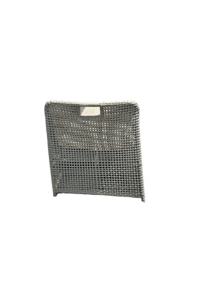 Laki Light Gray Wicker Nesting Lounge Chair Ottoman