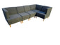 5 Piece Gray Sectional Sofa With Chaise