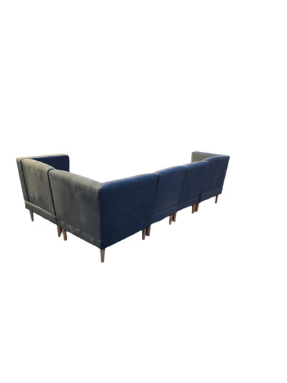 5 Piece Gray Sectional Sofa With Chaise