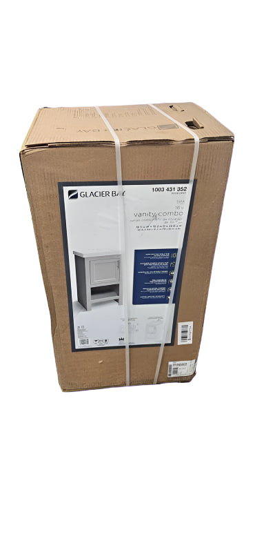 BRAND NEW - Glacier Bay Dove Gray Vanity Combo White Marble