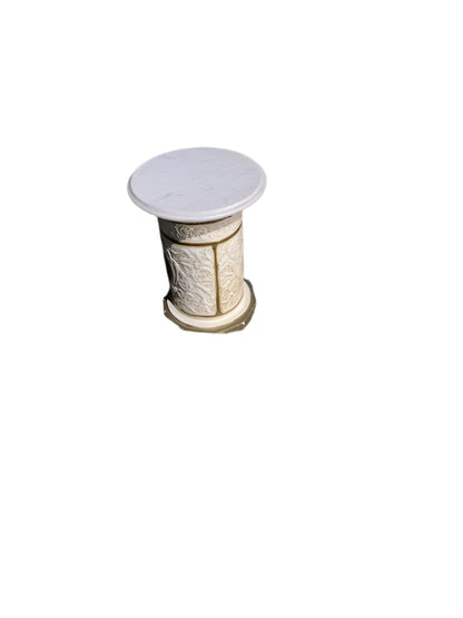 White Marble Top Pedestal Table