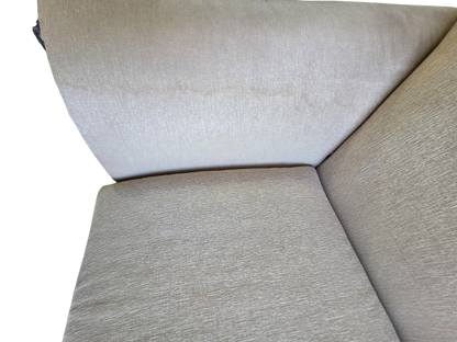 Beige Sofa With Wood Accents