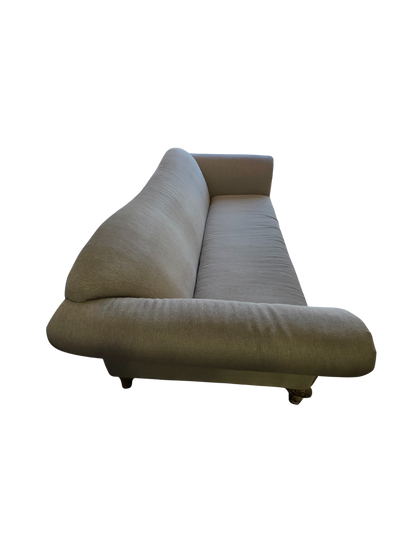 Beige Sofa With Wood Accents