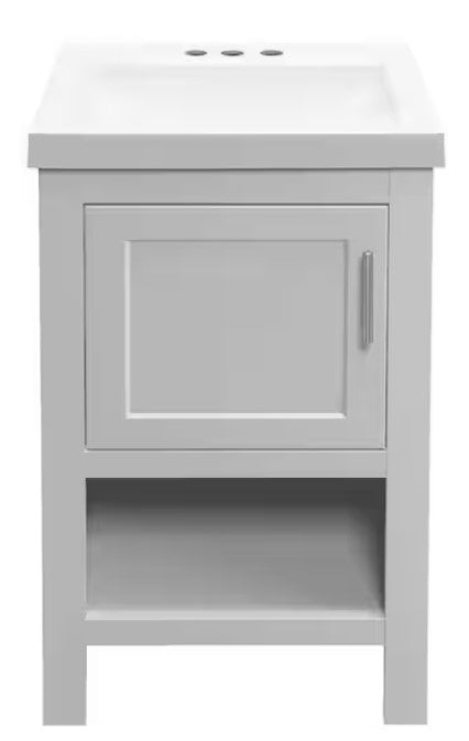 BRAND NEW - Glacier Bay Dove Gray Vanity Combo White Marble
